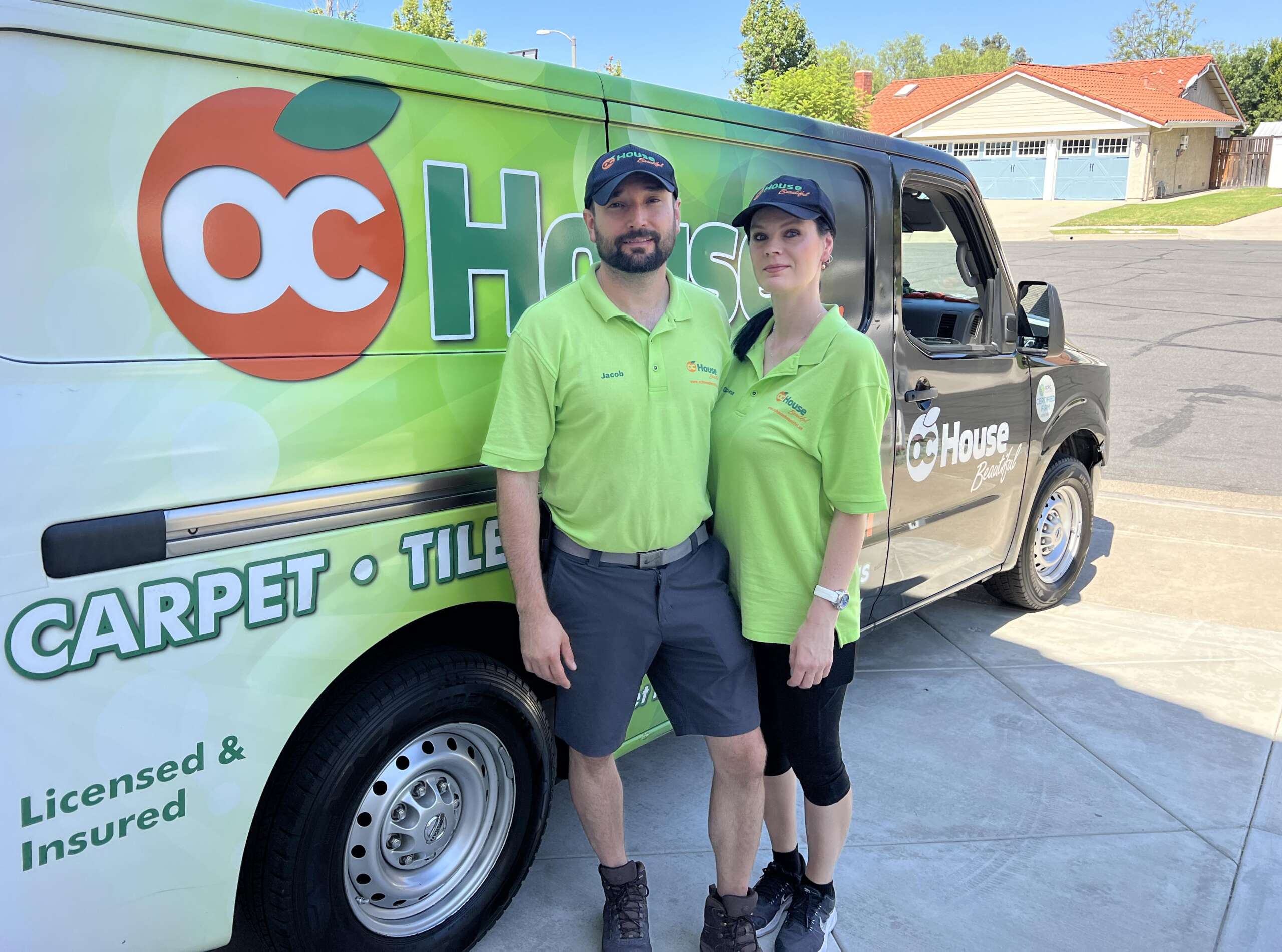 The OC House Beautiful Carpet and Tile Cleaning van
